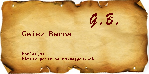 Geisz Barna névjegykártya